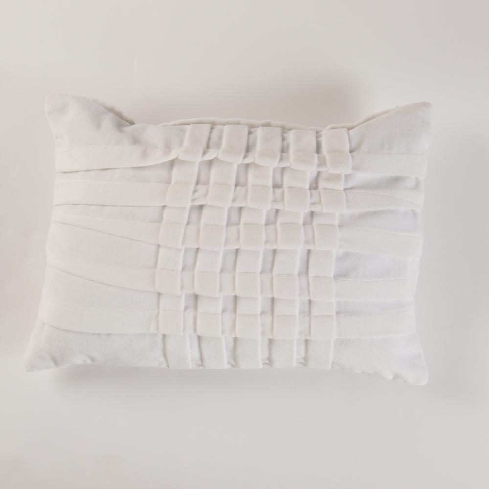 American Colors Brand Pinktuck White Velvet Pillow American Colors Brand Pinktuck White Velvet Pillow