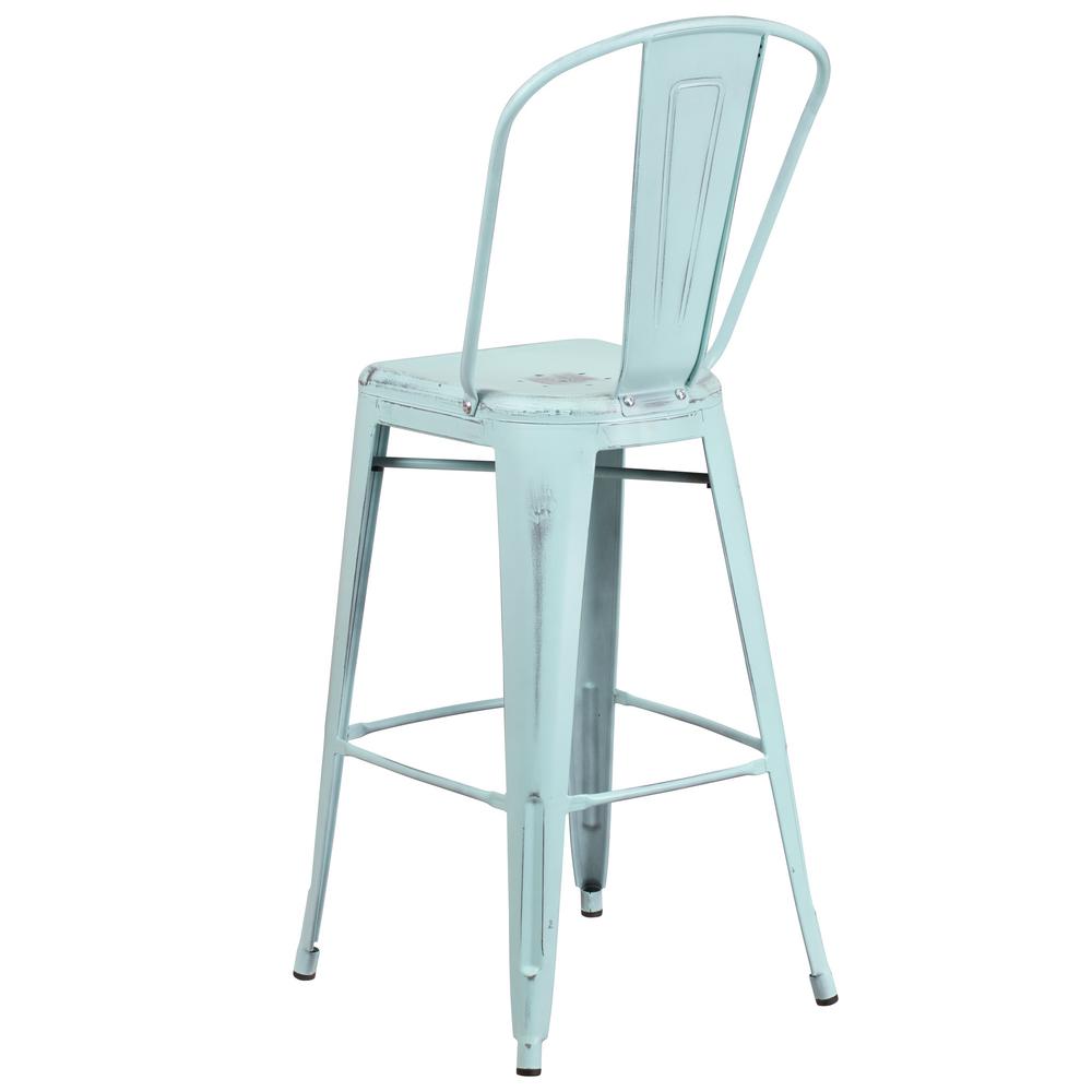 Flash Furniture 30 In Dream Blue Bar Stool Et353430db The Home Depot