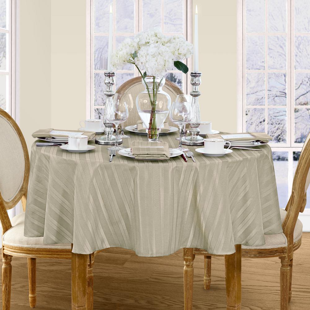 Elrene Home Fashions 70 In Round Gray Denley Stripe Damask Round Gray Elrene Denley Stripe Damask Fabric Tablecloth