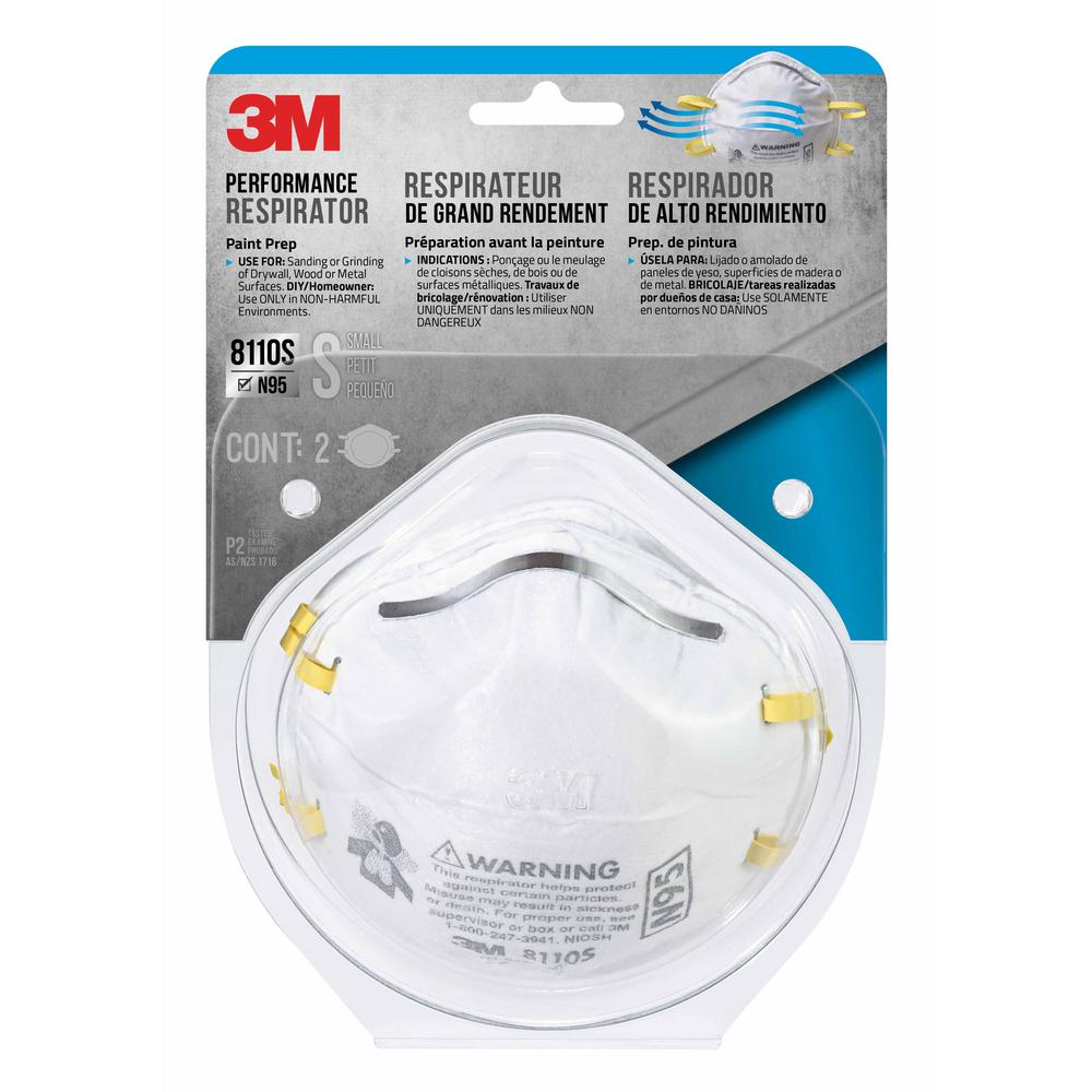 3M N95 Sanding Painted Surfaces Respirator, Size Small (2-Pack)-8110SP2 ...