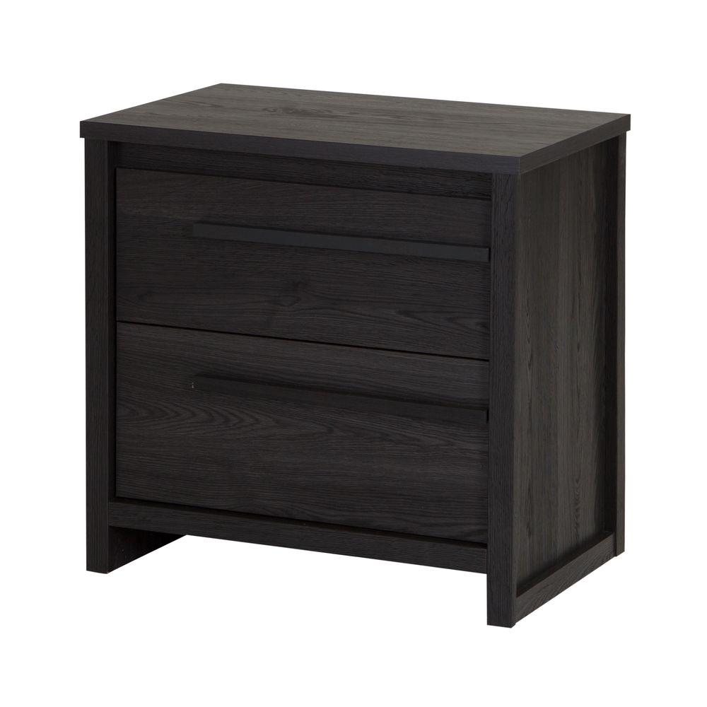 South Shore Tao 2 Drawer Gray Oak Nightstand 9025060 The Home Depot