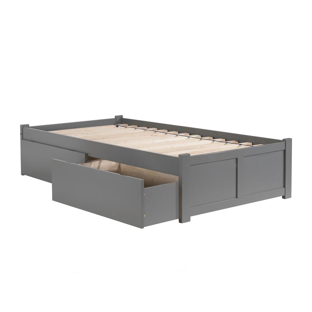 Atlantic Furniture Concord Queen Platform Bed with Flat Panel Foot 