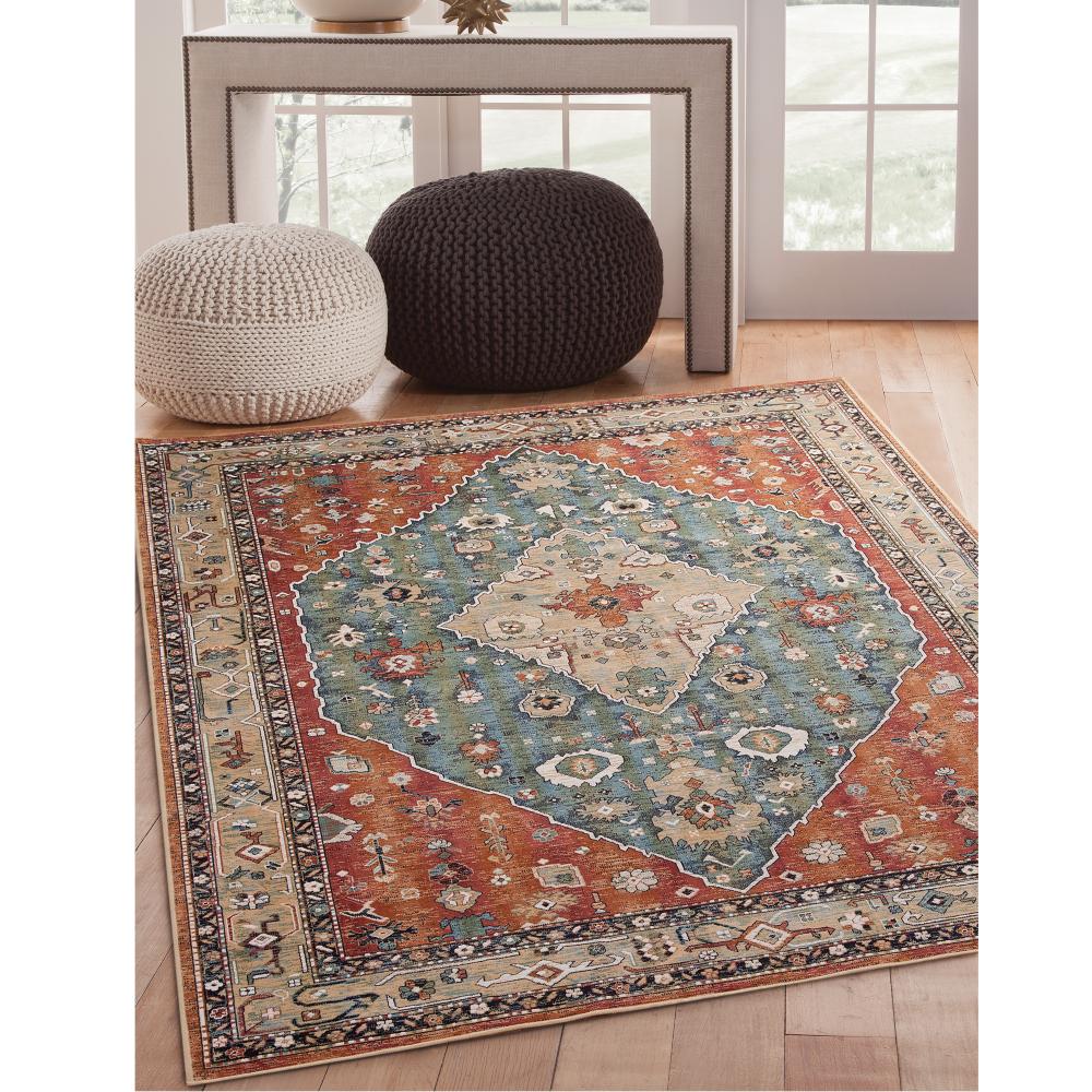 Sams International Sonoma Jewels Aqua 5 ft. 3 in. x 7 ft. 6 in. Area