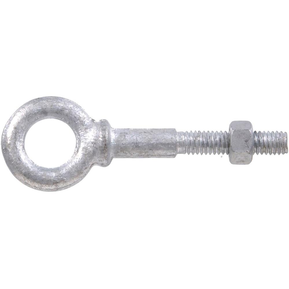 Hardware Essentials 5 16 18 X 2 1 4 In Forged Steel Hot Dipped Galvanized Eye Bolt With Hex Nut In Shoulder Pattern 5 Pack 8517 0 The Home Depot