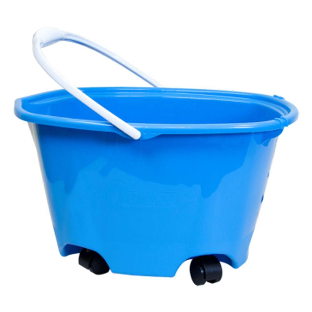 Quickie 5 Gal. EZ-Glide Blue Plastic Bucket on Wheels (4-Pack) by Quickie