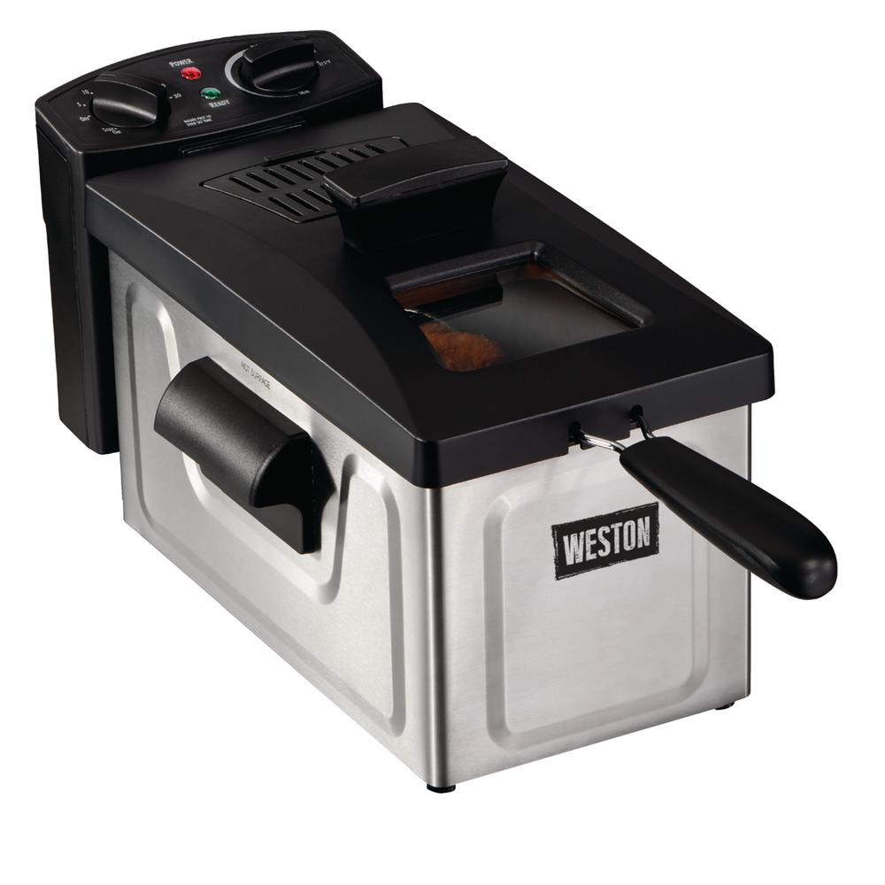 GTIN 812830021113 product image for Weston 12-Cup 3 l Oil Capacity Deep Fryer, Silver/Black | upcitemdb.com