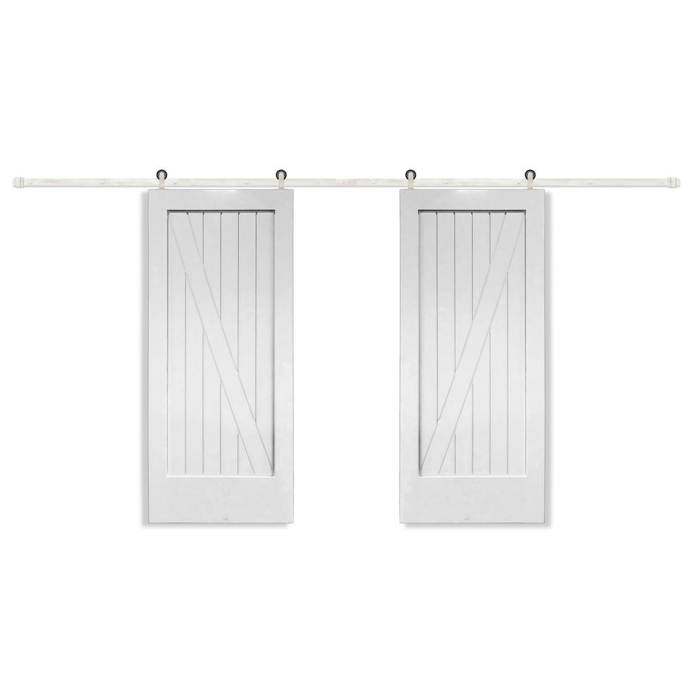 Pacific Entries 72 inch x 84 inch Bi-Part Unfinished Cottage Z-Plank V-Groove... by Pacific Entries