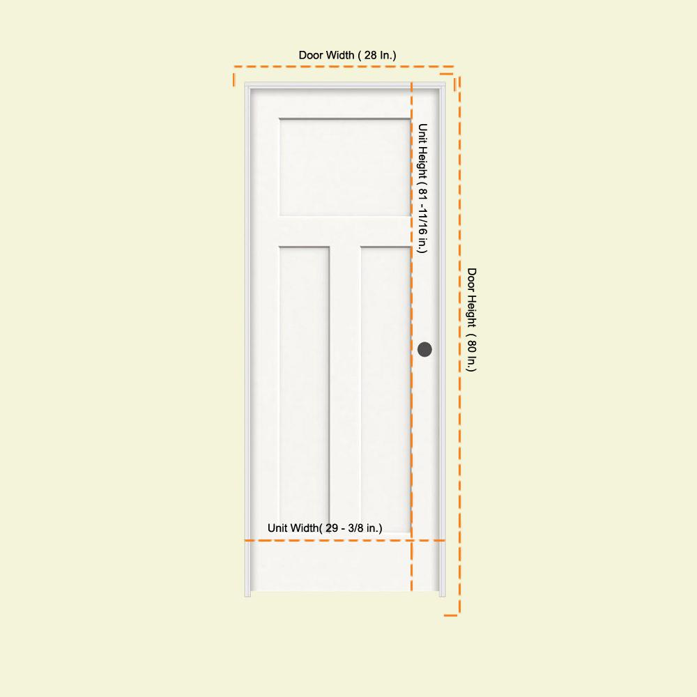 Jeld Wen 28 In X 80 In Craftsman White Painted Left Hand Smooth