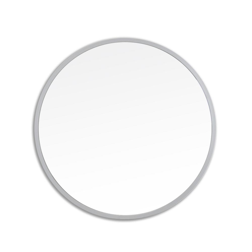 better bevel 30 in. x 30 in. Rubber Framed Round Single Mirror in Grey