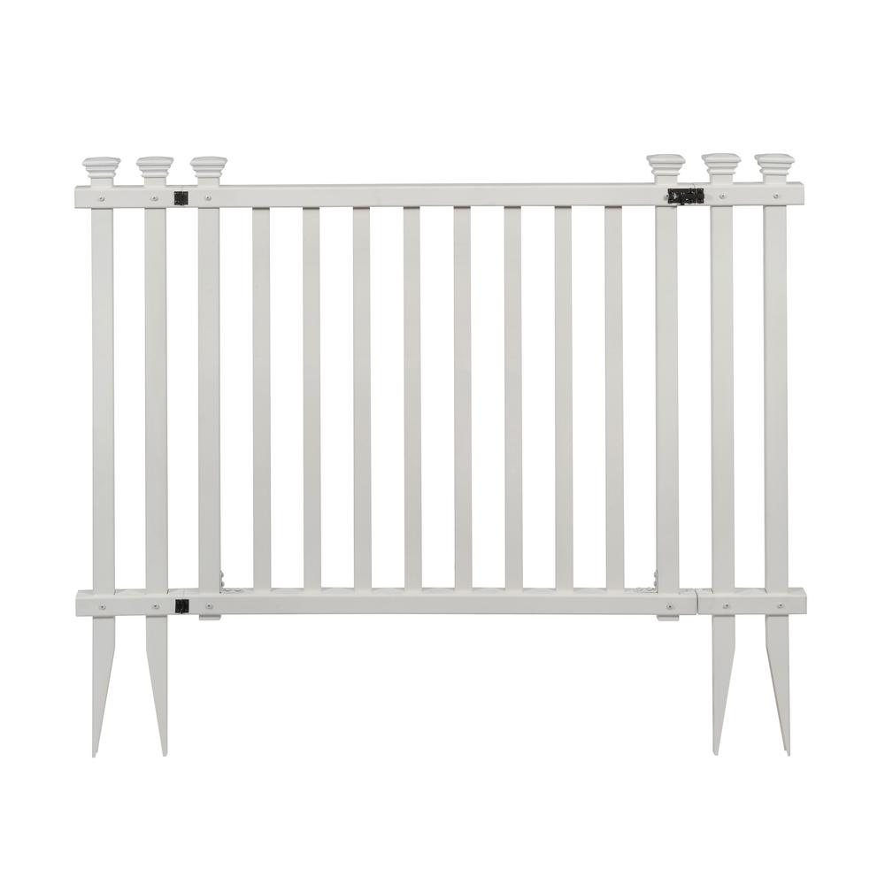 Zippity Outdoor Products 4 3 Ft W X 3 Ft H White Vinyl Baskenridge Fence Gate Zp19038 The Home Depot