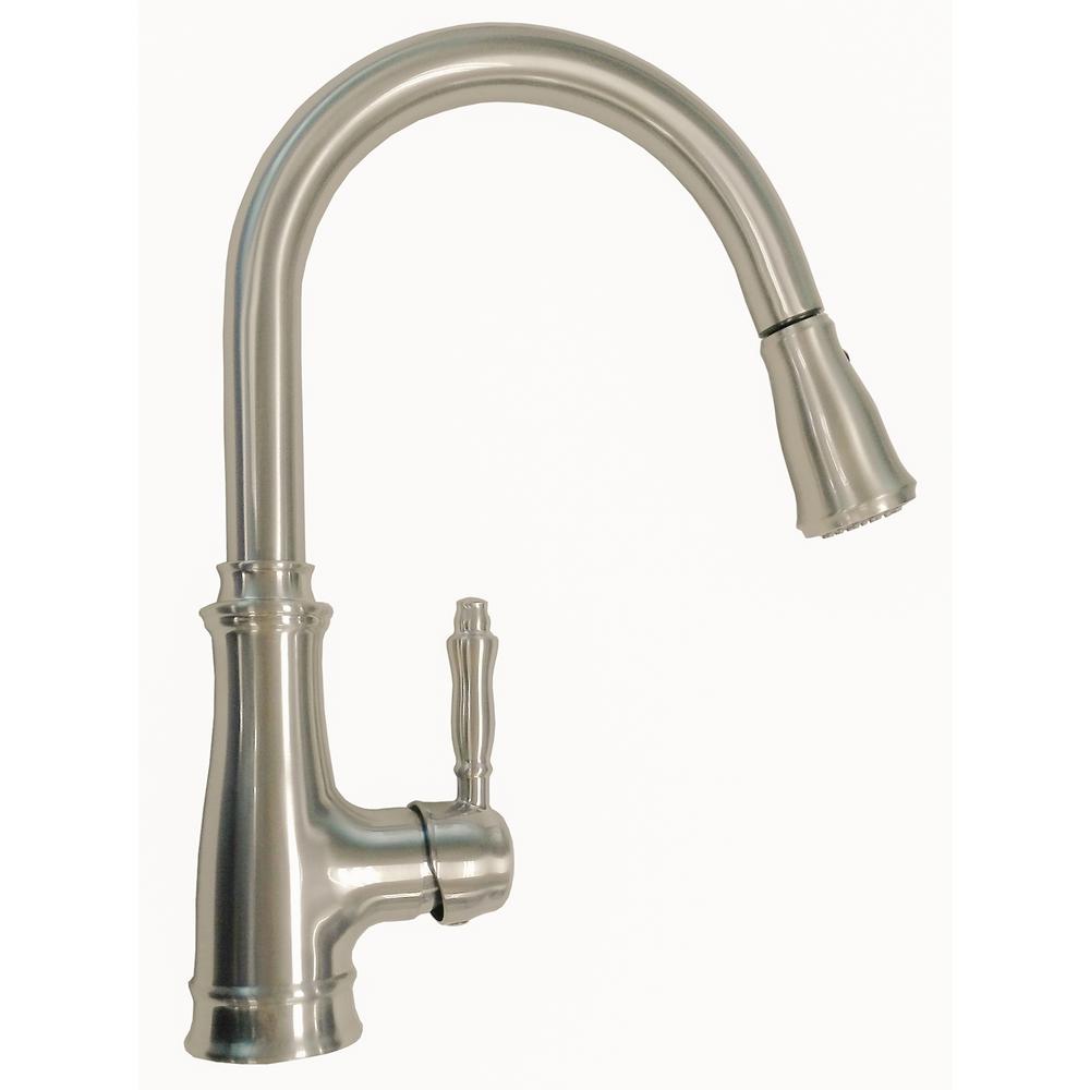 Luxurious Single Handle Pull Down Sprayer Kitchen Faucet In