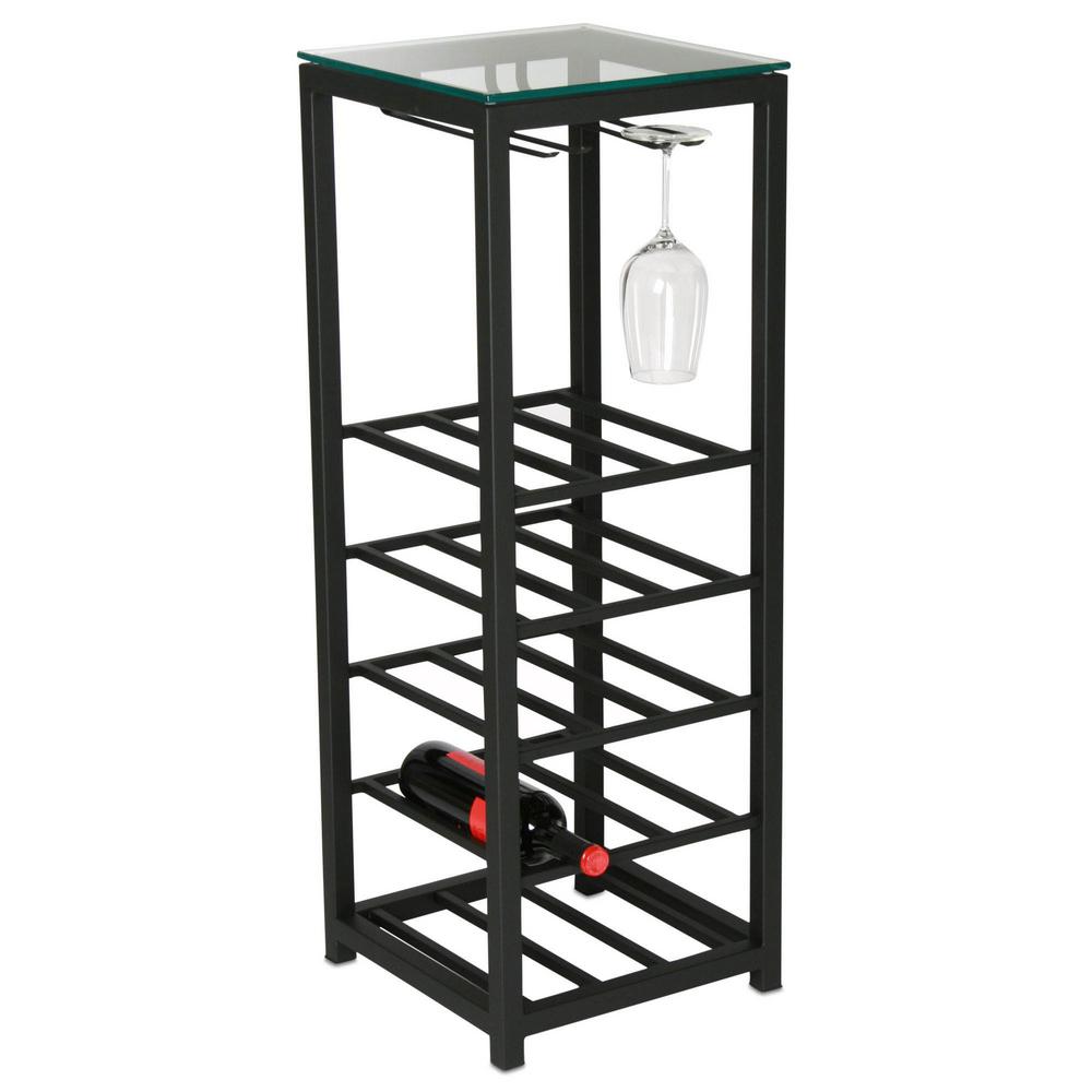 Tag 15 Bottle Black Floor Wine Rack Tag202674 The Home Depot 2 Tag 15 Bottle Black Floor Wine Rack
