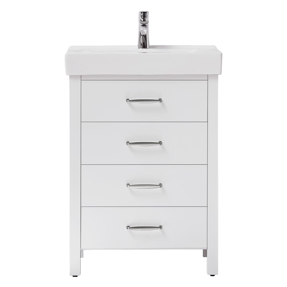 Home Decorators Collection Cedarton 24 In W X 18 In D Vanity In White With Ceramic Vanity Top