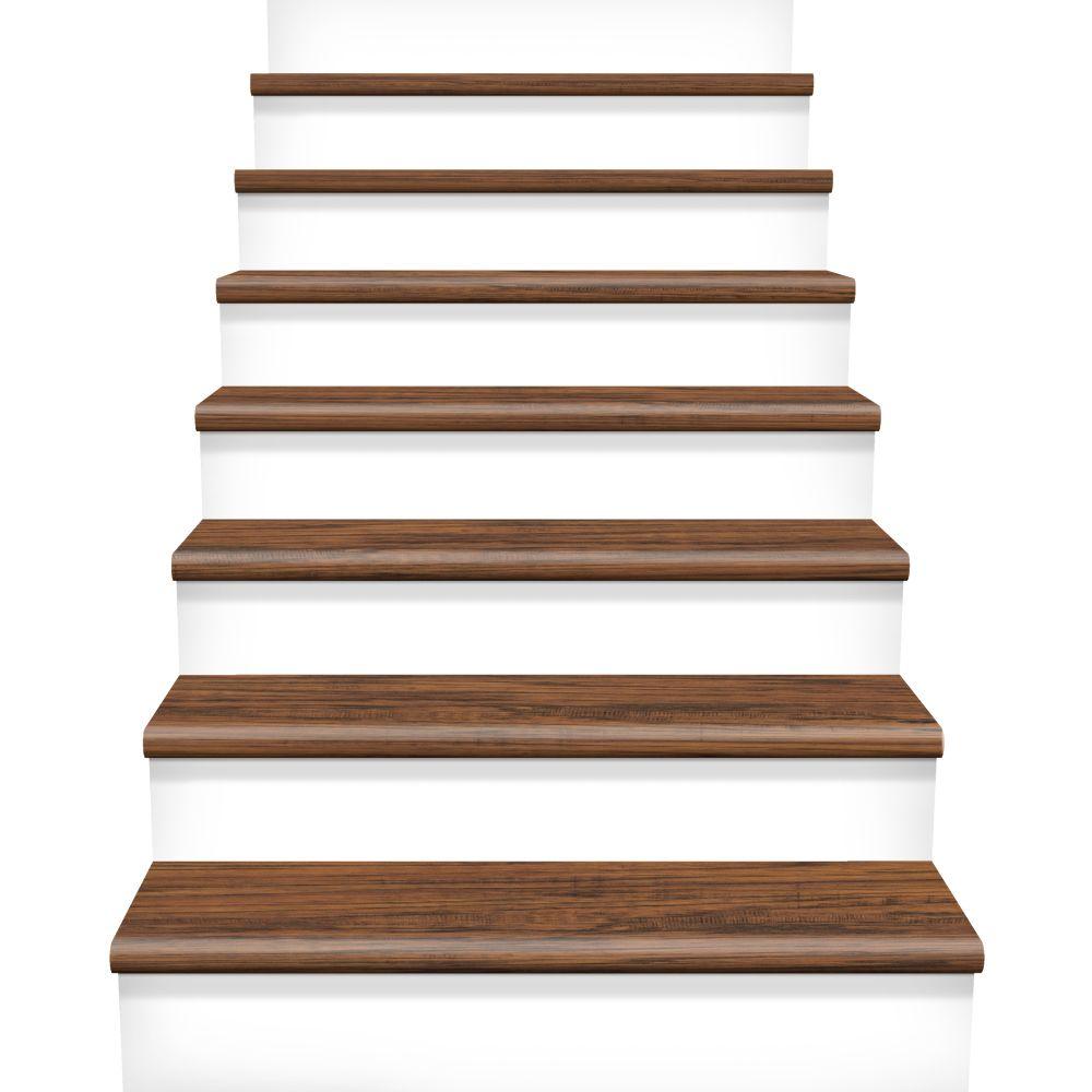Height Laminate Cover Stairs 1 in Thick Cap A Tread Highland Hickory 47 in