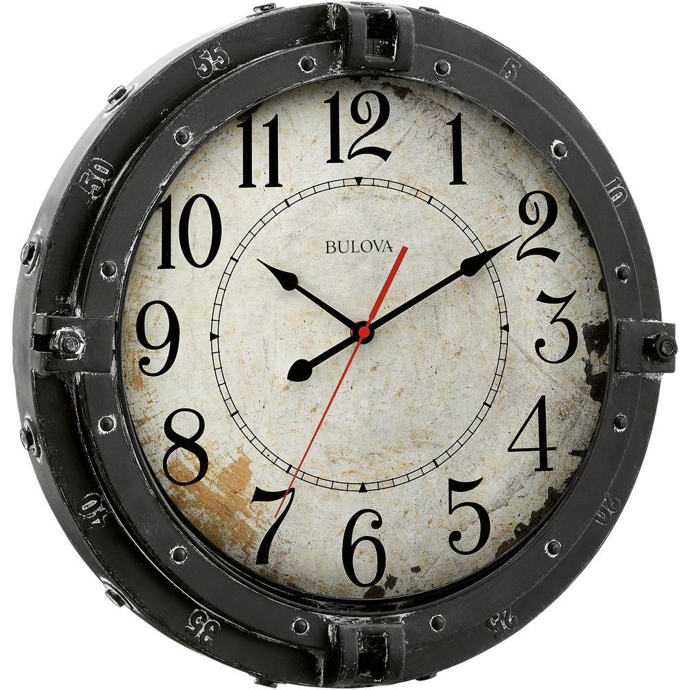 UPC 042429540026 product image for Bulova 17 in. H x 17 in. W Round Metal Wall Clock with Maritime Porthole Design, | upcitemdb.com