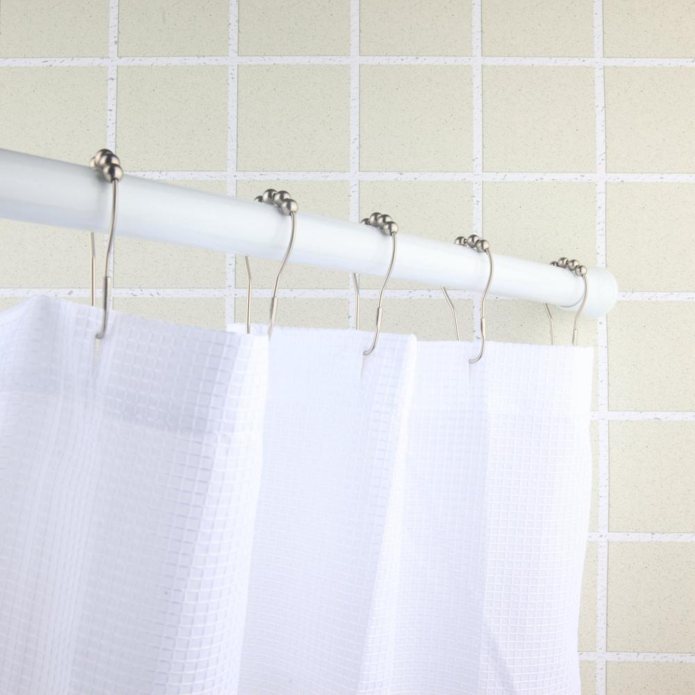 Glacier Bay 86 In Carbon Steel Builder Shower Rod White Hd14010 The Home Depot - Painting Shower Curtain Rod