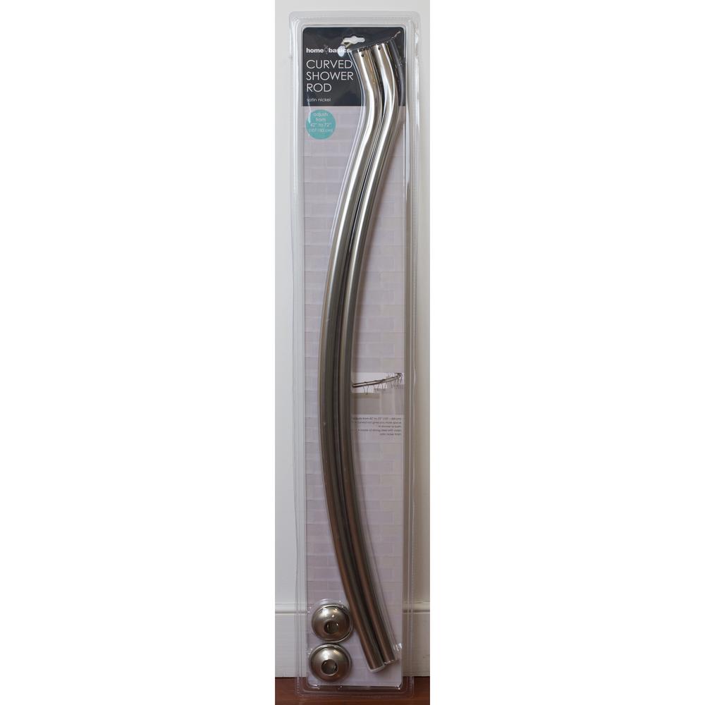 Home Basics 43 62 In Steel Curved Shower Rod Bar Satin Nickel
