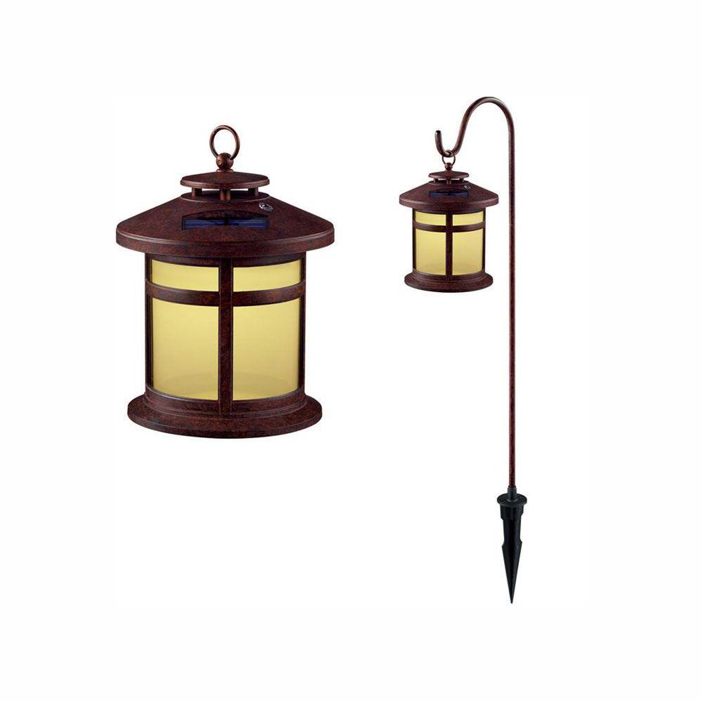 Hampton Bay Reviere Rustic Bronze Outdoor Solar Led Light 6 Pack