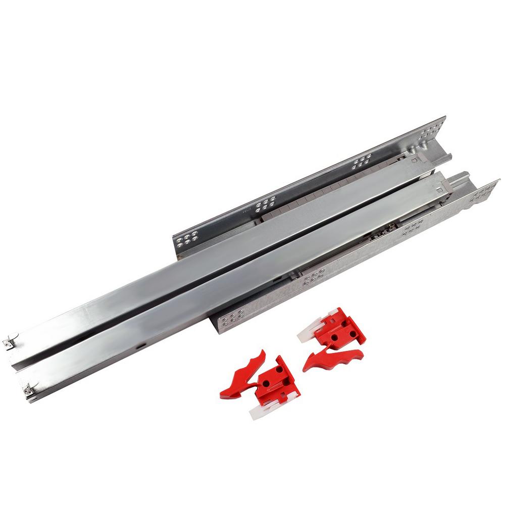 Self Closing Drawer Slides Cabinet Hardware The Home Depot Under Mount Soft Close Full Extension Drawer Slide 20 Pack