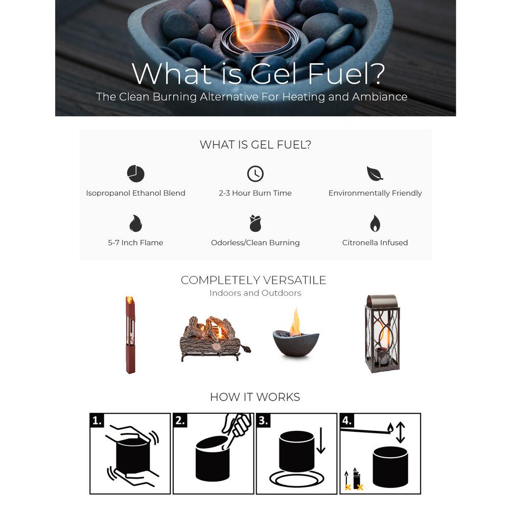 Terra Flame 8 In Pure Gel Fuel By Sunjel 24 Pack Sjpack24 The Home Depot - 13 Oz Real Flame Premium Gel Fireplace Fuel Terra Flame 8 In Pure Gel Fuel By Sunjel 24 Pack Sjpack24 The Home Depot - 13 Oz Real Flame Premium Gel Fireplace Fuel