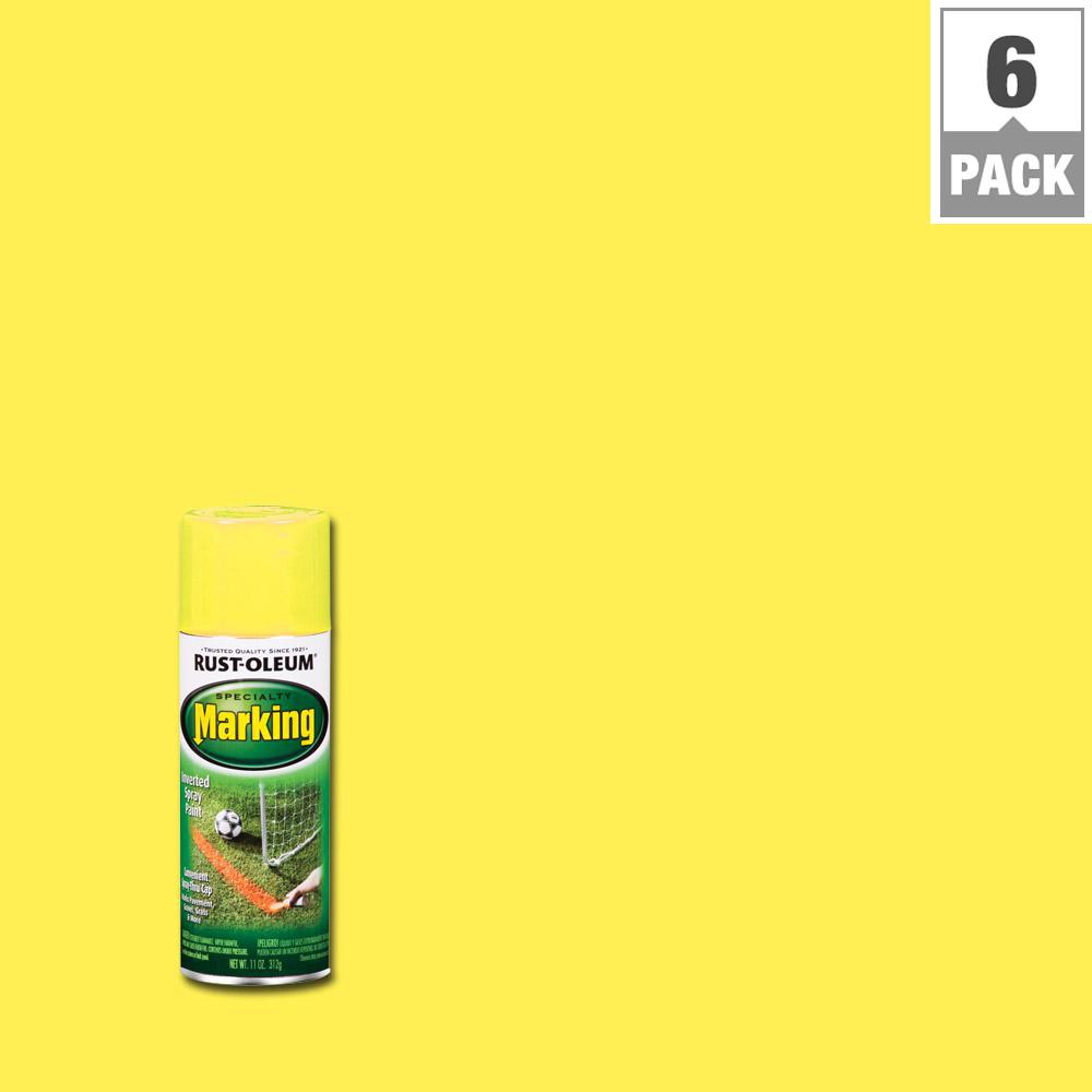 Rust-Oleum Specialty 11 oz. Bright Yellow Marking Spray Paint (6-Pack ...