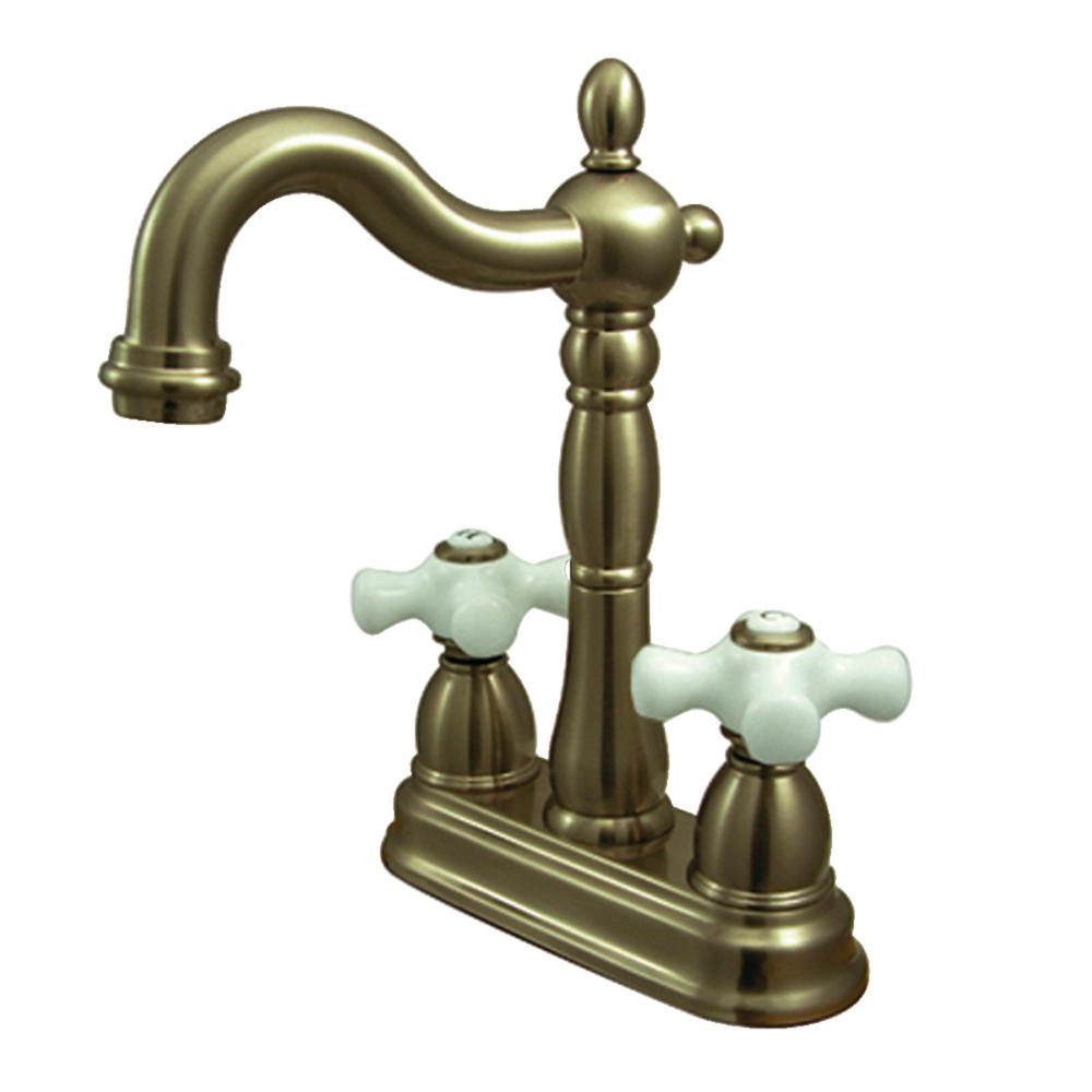Kingston Brass Traditional 2Handle Bar Faucet in Antique BrassHKB1493PX The Home Depot
