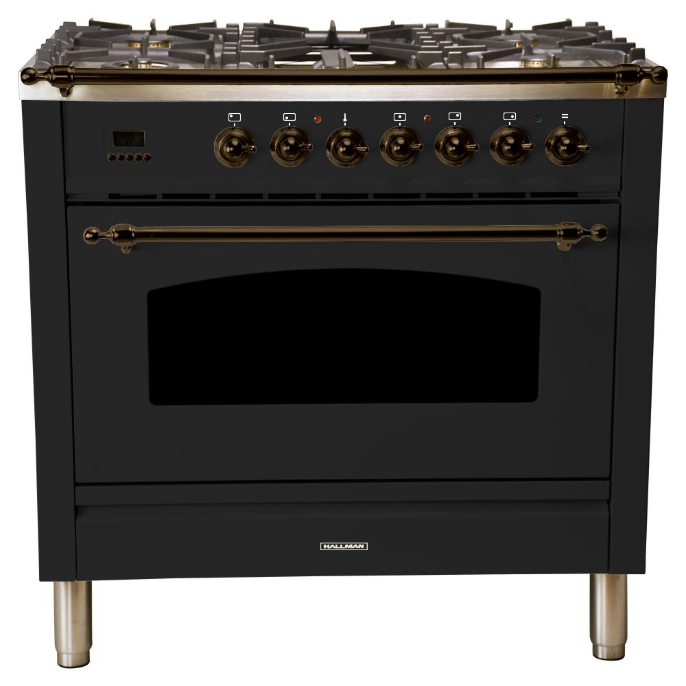 Hallman 36 in. 3.55 cu. ft. Single Oven Dual Fuel Italian ...