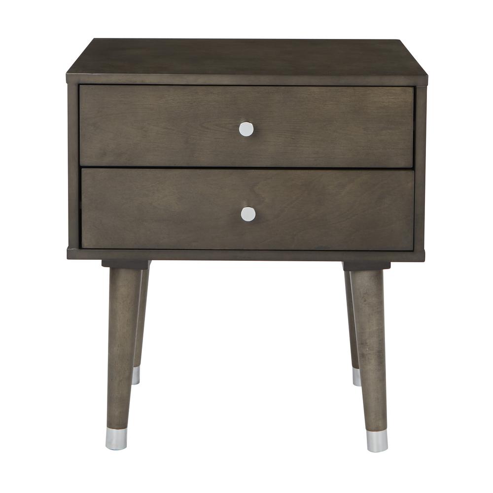 Osp Home Furnishings Cupertino Grey Side Table With 2
