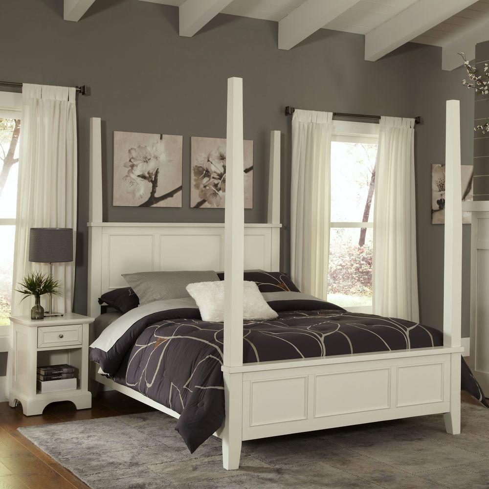 Home Styles Naples White King Poster Bed 5530 620 The Depot