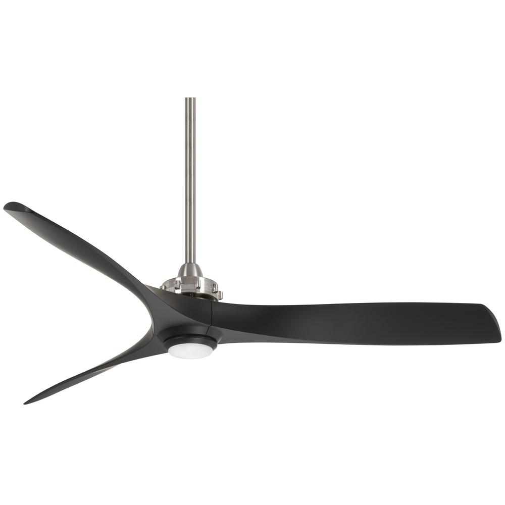 Minka Aire Aviation 60 In Integrated Led Indoor Brushed Nickel And Coal Ceiling Fan With Light With Remote Control