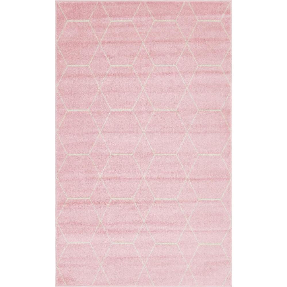 Unique Loom Trellis Frieze Geometric Pink 5 0 X 8 Area Rug