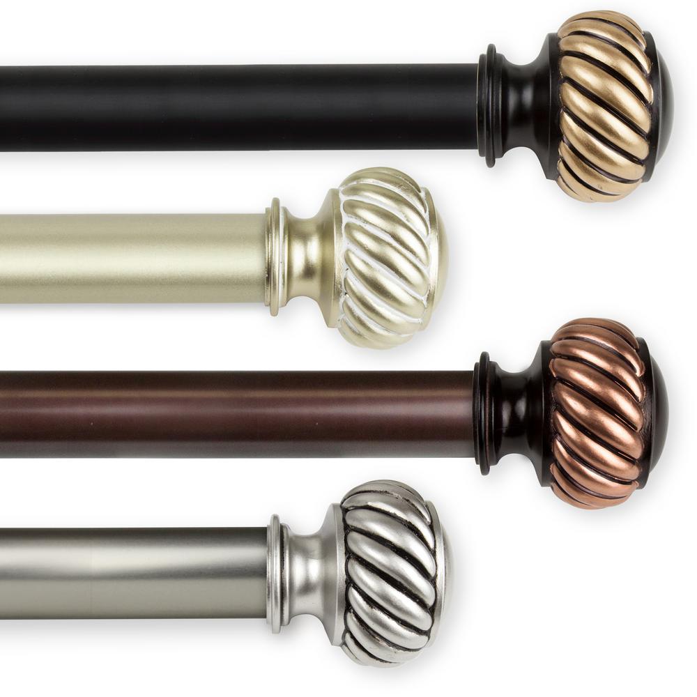 Rod Desyne Bedpost 160 in. 240 in. Curtain Rod in Black100361602