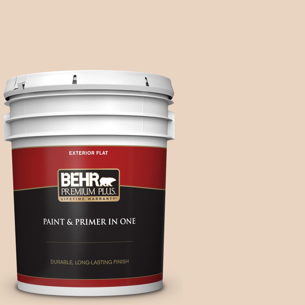 BEHR Premium Plus 5 gal. N2802 Writers Parchment Flat Exterior Paint