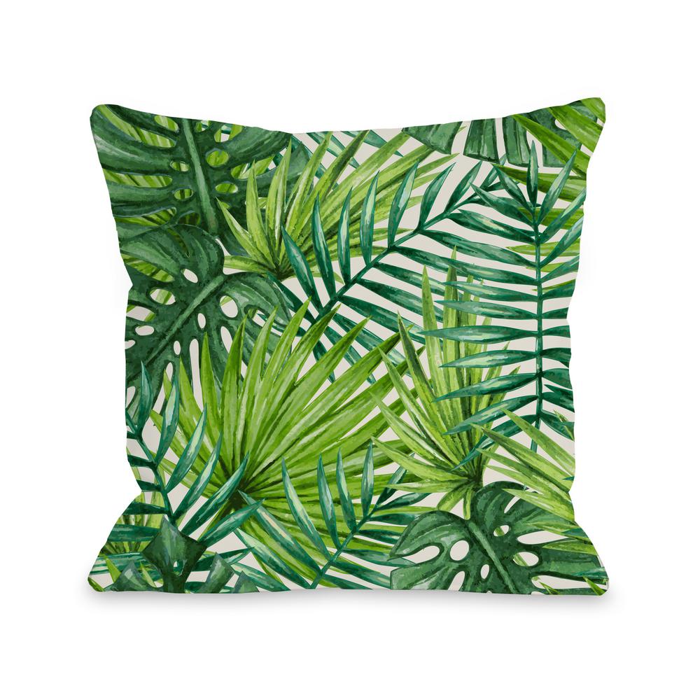 Palm Leaves 16 in. x 16 in. Decorative Pillow-74983PL16 - The Home Depot