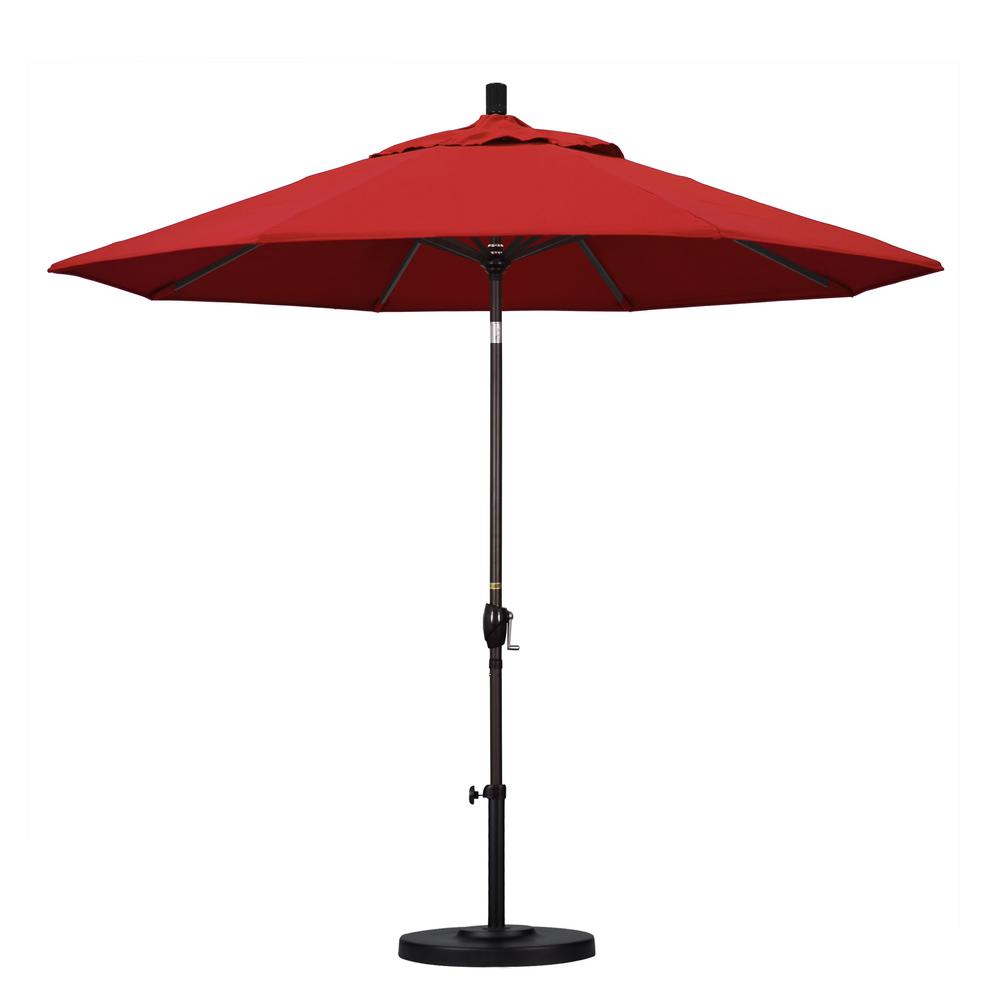 red parasol with base
