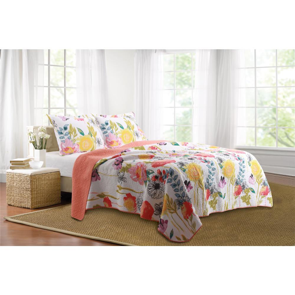 Greenland Home Fashions Watercolor Dream 3Piece Multi King Quilt Set