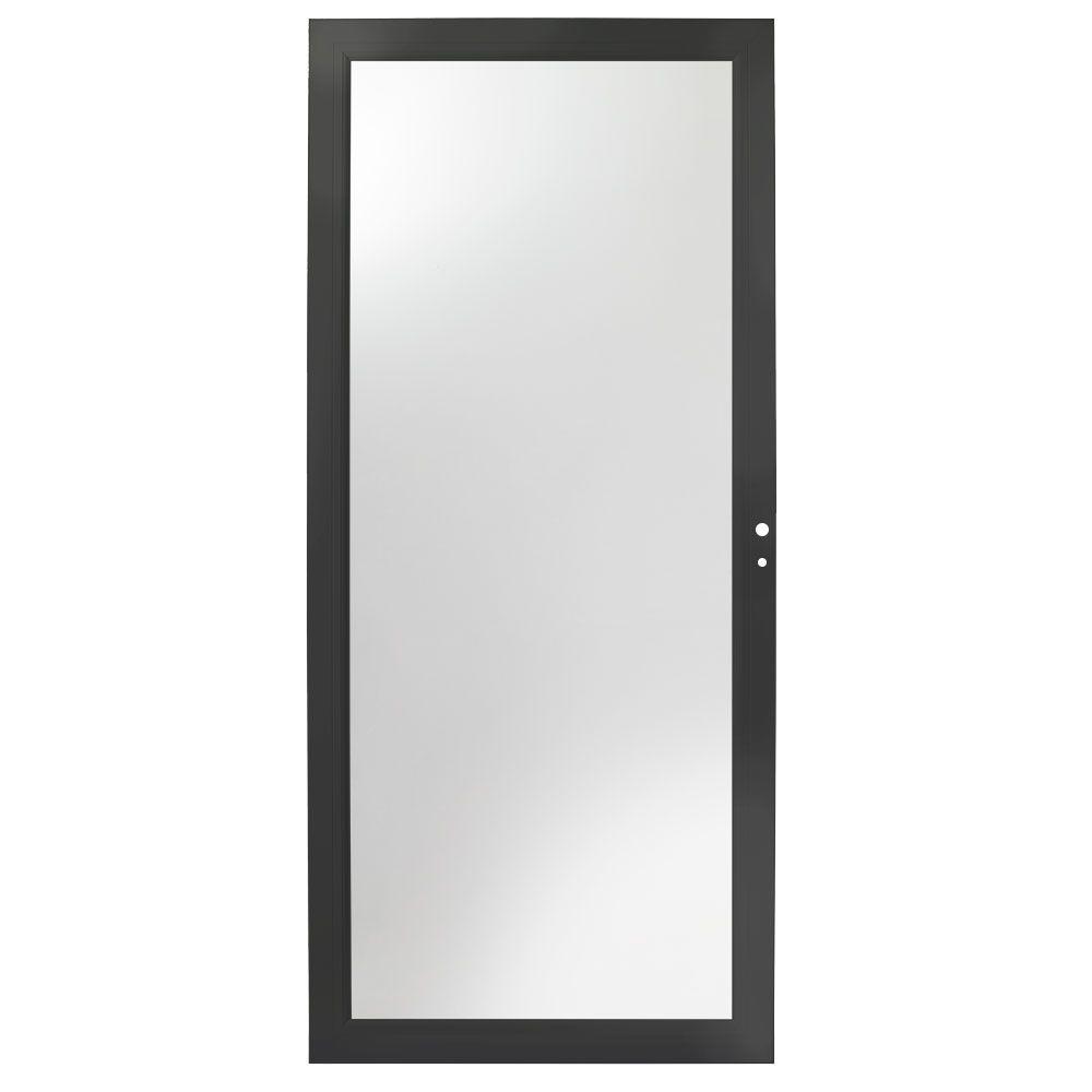 36 in. x 80 in. 3000 Series Black Right-Hand Fullview Easy Install Aluminum Storm Door