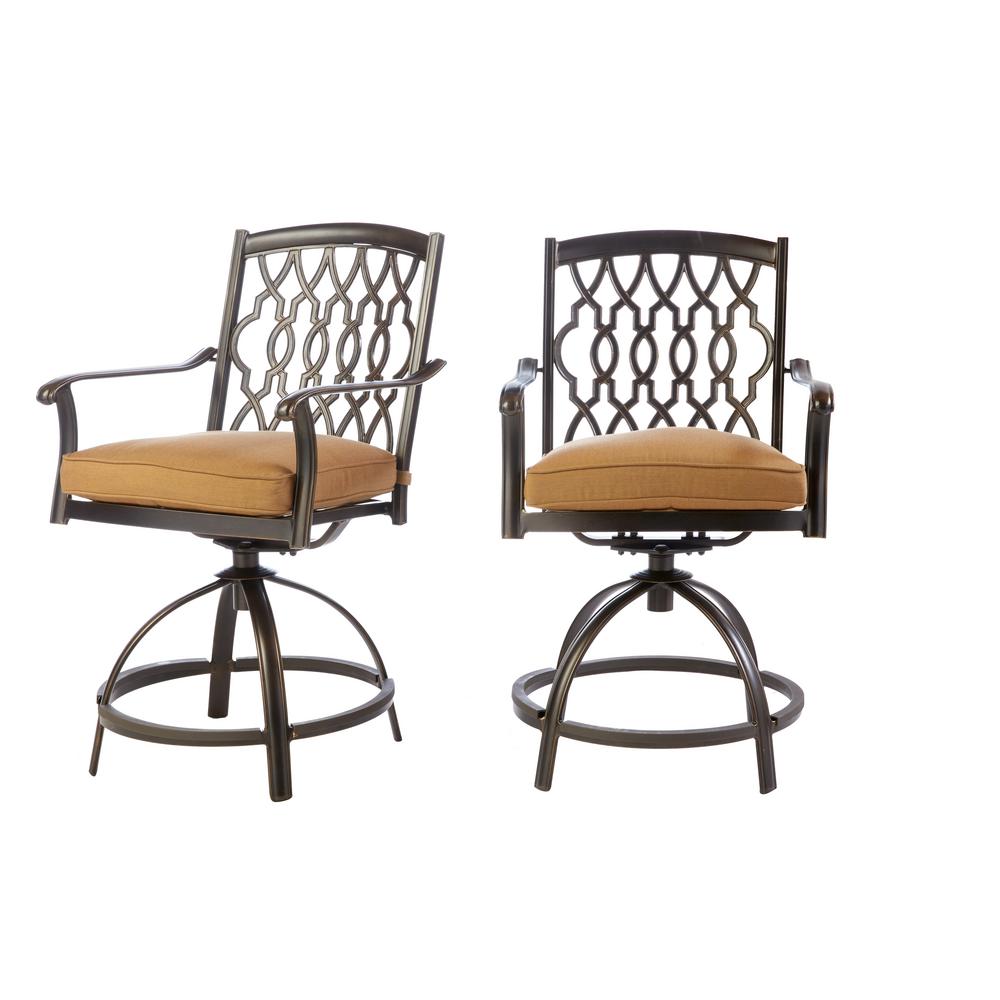 Home Decorators Collection Ridge Falls Aluminum Outdoor Bar Stool with Sunbrella... by Home Decorators Collection