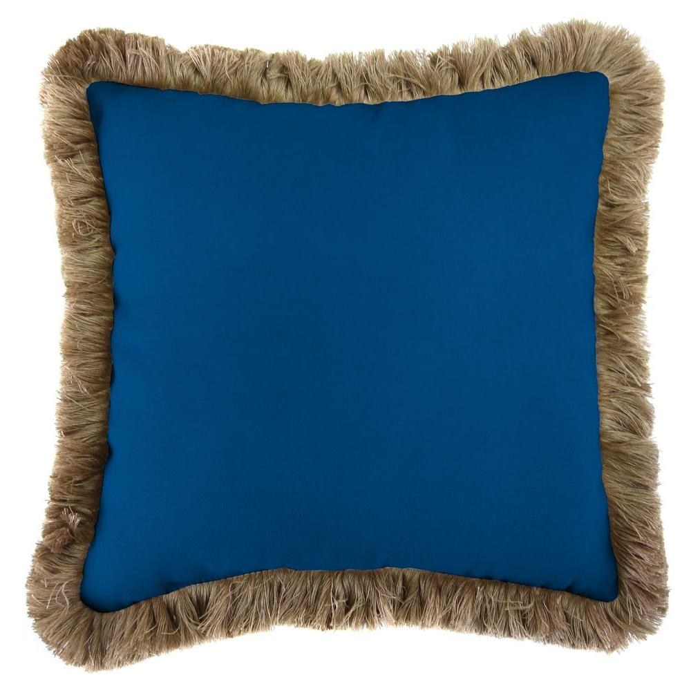 Jordan Manufacturing Sunbrella Canvas Navy Square Outdoor Throw Pillow