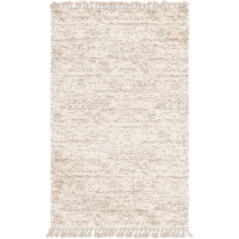 Unique Loom Hygge Shag Misty Ivory 5 ft. x 8 ft. Area Rug-3143770 - The ...