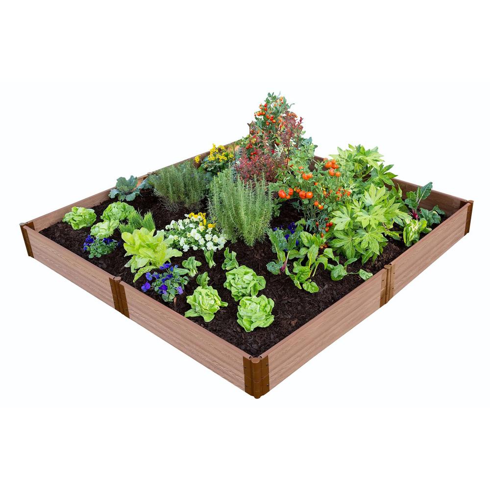 Frame It All Classic Sienna Raised Garden Bed 8 X 8 X 11 1 Profile 300001068 The Home Depot