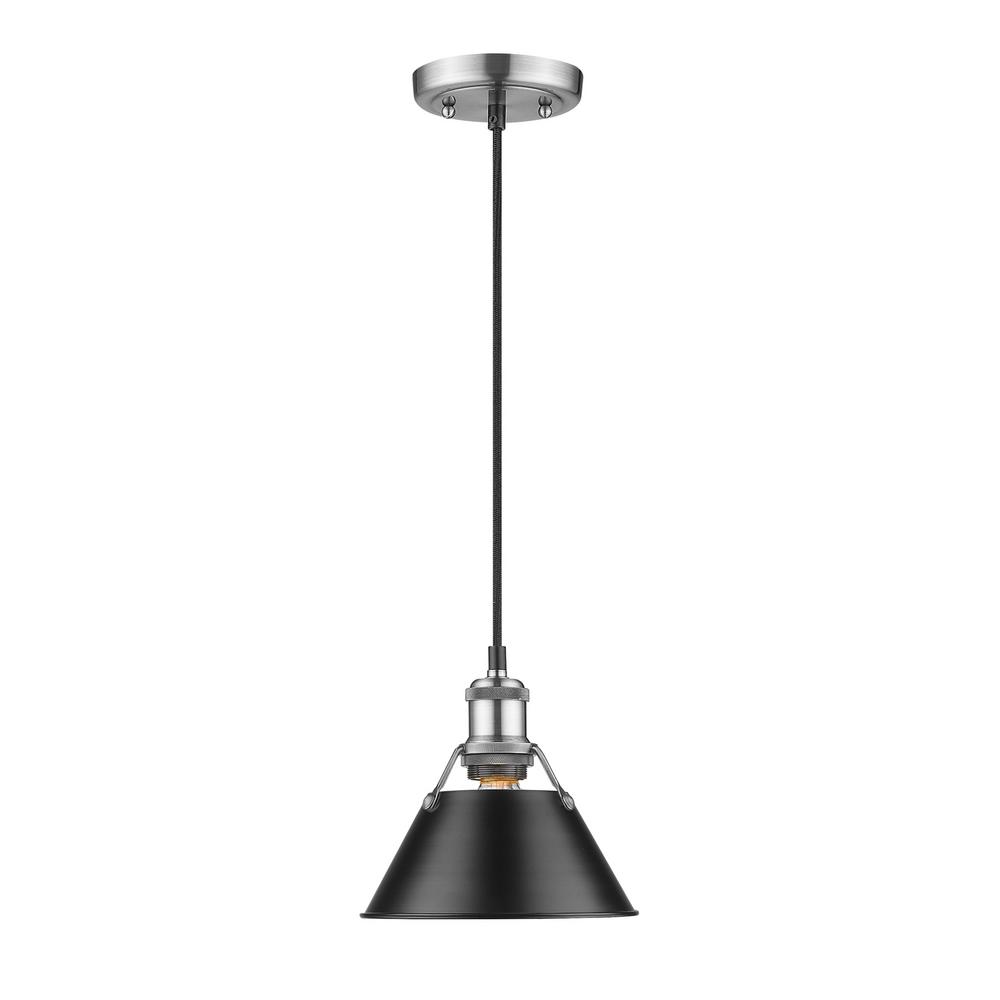 Pewter Bronze Pendant Lights Lighting The Home Depot Orwell Pw 1 Light Pewter Pendant With Black Shade