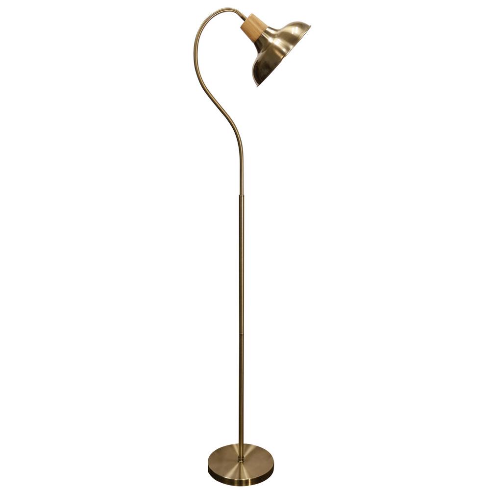 Stylecraft 64 5 In Gold Floor Lamp With Steel Shade L73050ds Stylecraft 64 5 In Gold Floor Lamp With Steel Shade