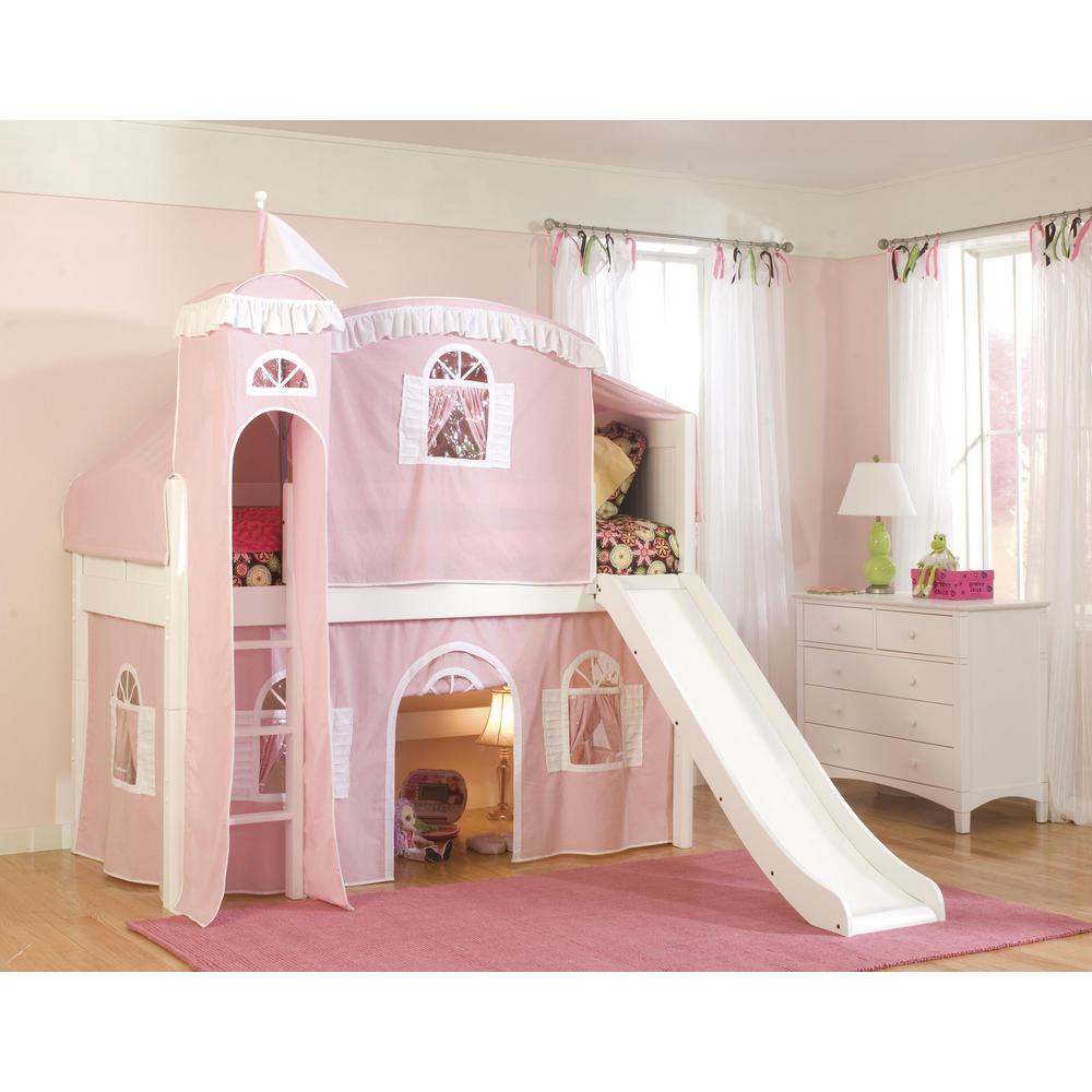 Yes Twin Girls Bunk Loft Beds Kids Bedroom Furniture The Home Depot