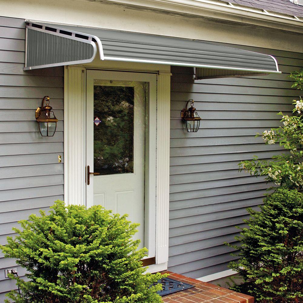 Nuimage Awnings 5 Ft 1500 Series Door Canopy Aluminum Awning 12 In H X 42 In D In Graystone