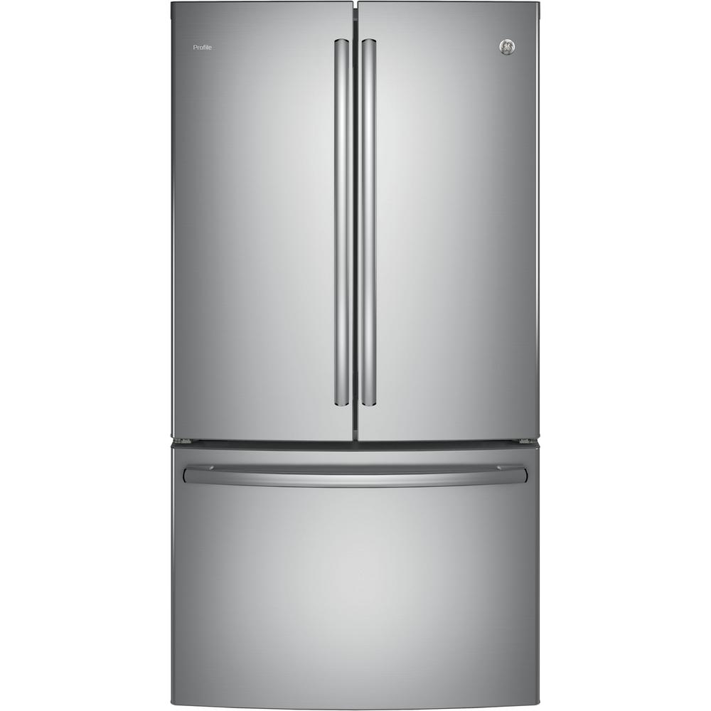 GE Profile 23.1 cu. ft. French Door Refrigerator in Stainless Steel Ge Stainless Steel Counter Depth Refrigerator