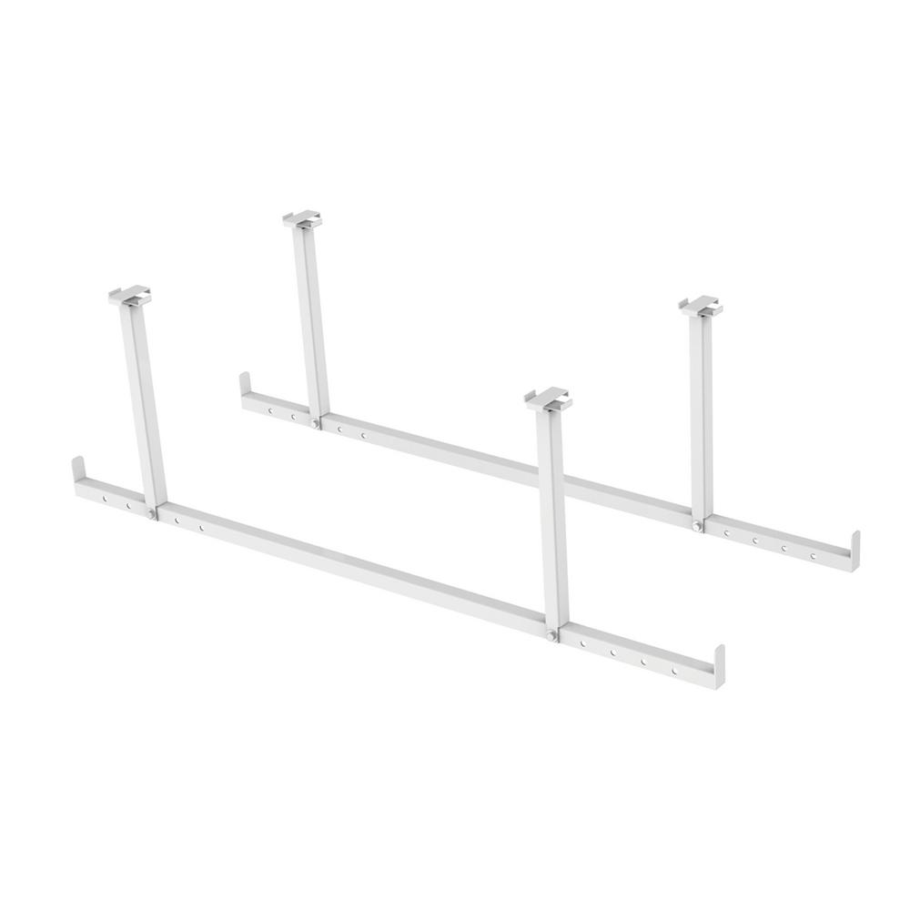 Versarac 2 In W X 15 In H X 47 In D Ceiling Mounted Steel Accessory Garage Hanging Bars Kit In White 2 Piece