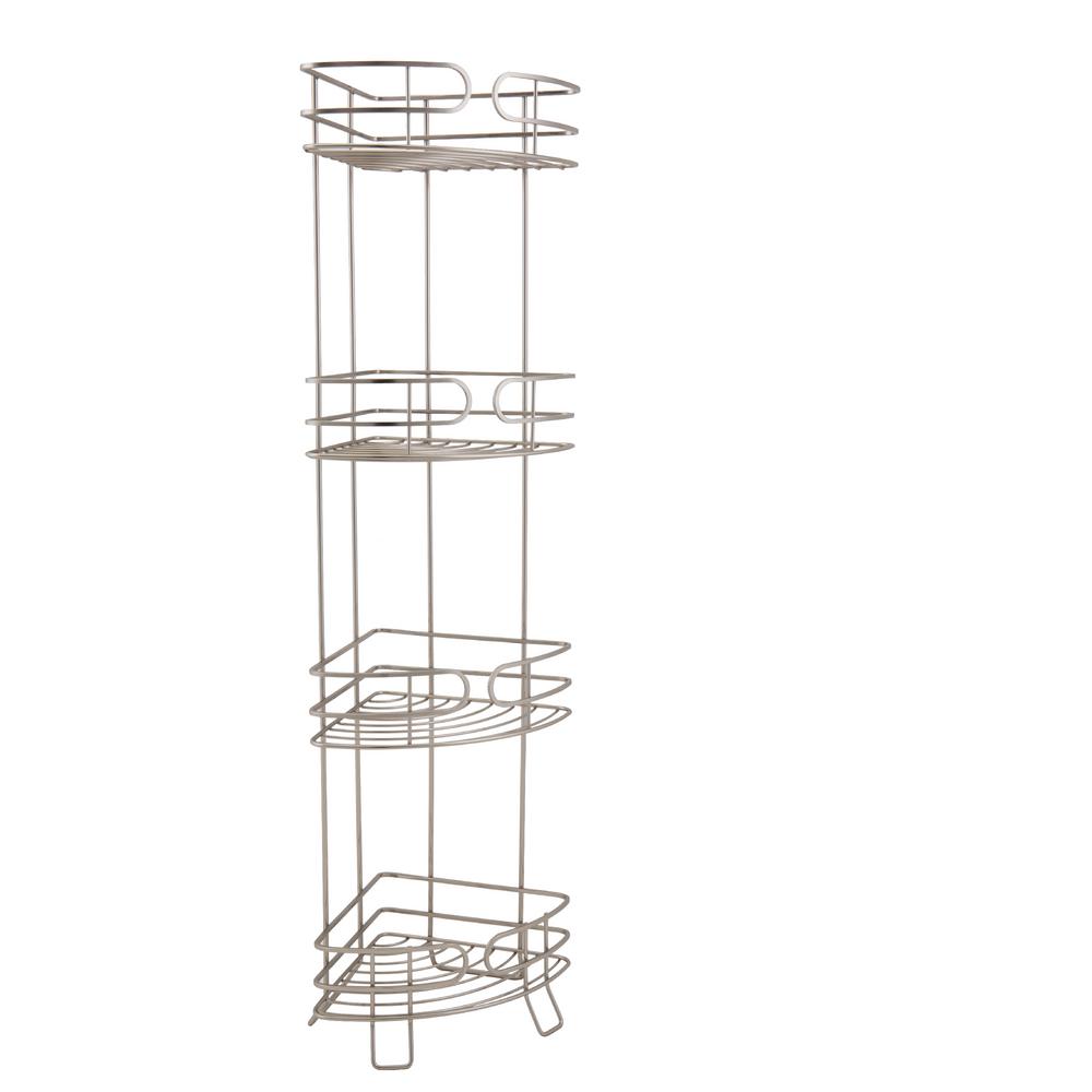 Bath Bliss Free Standing 4 Tier Corner Spa Tower In Satin