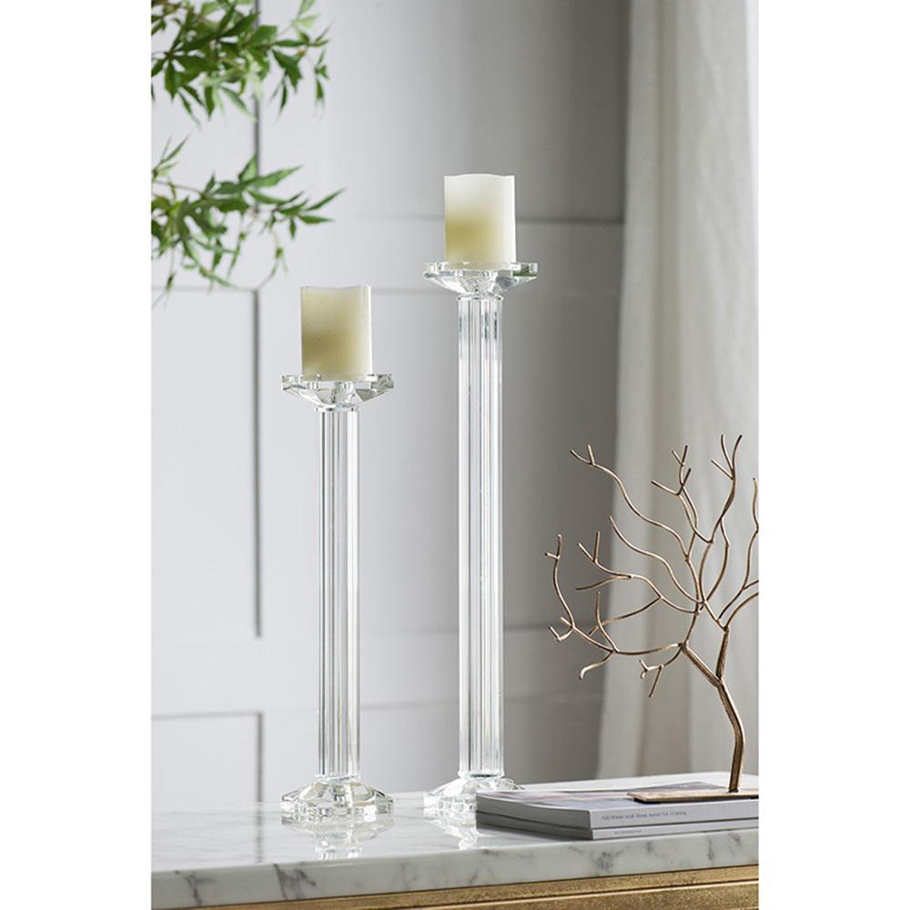 A & B Home 22.8 in. Crystal Clear Candle Holder75481 The Home Depot