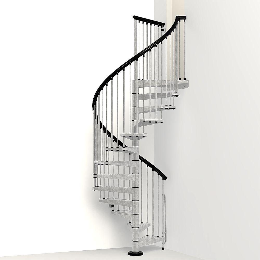 Arke Enduro 63 In Galvanized Steel Spiral Staircase Kit K The Home Depot